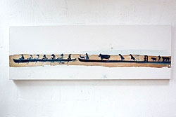 Landschaftsmalerei: Rheinauen, 2010 - 40 x 120 cm